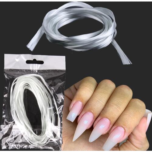 1/2/5m Nail Art Fiberglass UV Gel DIY Acrylic Nails Forms Building Fiber Silk Extension Tips French Manicure Tools Accessories