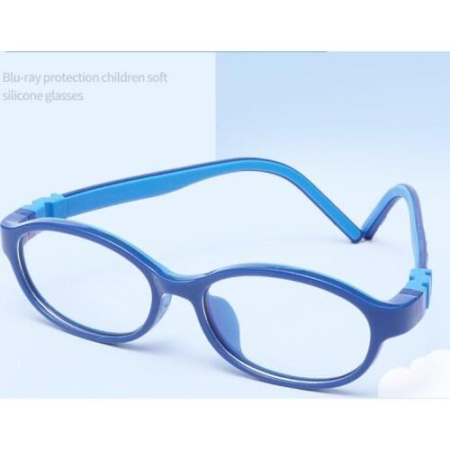 Comfortable Childrens Blue Light Proof Glasses TR90 Frame Silicone Flat Lens Optical Goggles High Quality Soft Removable Adjust