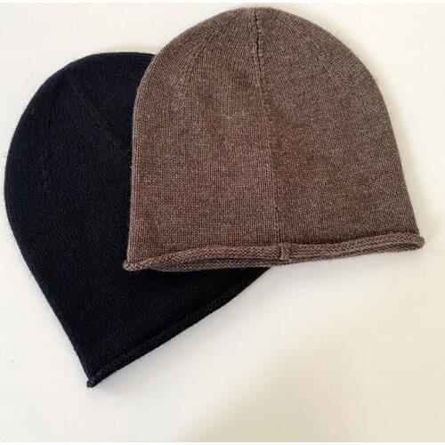 2021 Spring Women Cashmere Knitted Hat Winter Warmth Simple Caps