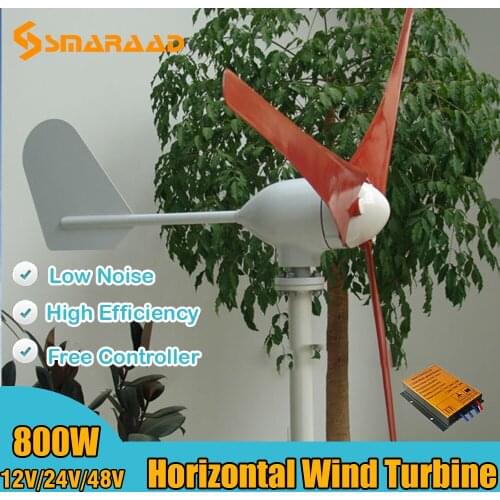 800w 12v 24v 48v Wind Turbine Generator Special Offer New Hydro Generator 3/5 Blades With 800w Waterproof Charge Controller Kits