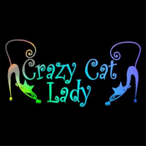 Hot Styling Crazy Cat Lady Car Sticker Window Auto Bumper Wall Laptop Bumper Vinyl Decal Caligraphy Vinyl