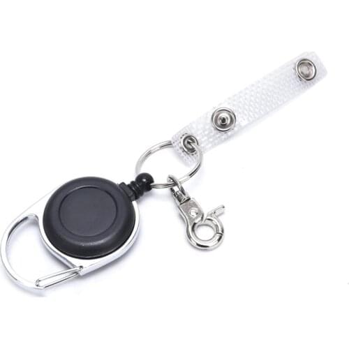 1PCS Retractable Keyring Extendable Metal Wire Keychain Clip Pull Key Ring Anti Lost ID Card Holder Key Chain 3 Styles