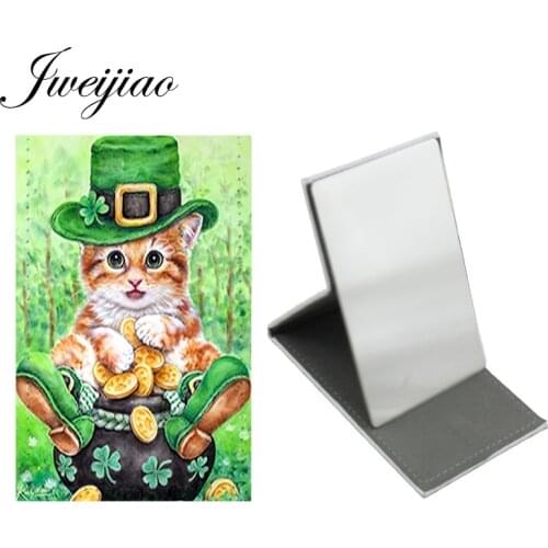 Youhaken Cat Multi-model Fashion Trend Stainless Steel Leather Makeup Pocket Mirror Creative Design New Mirror