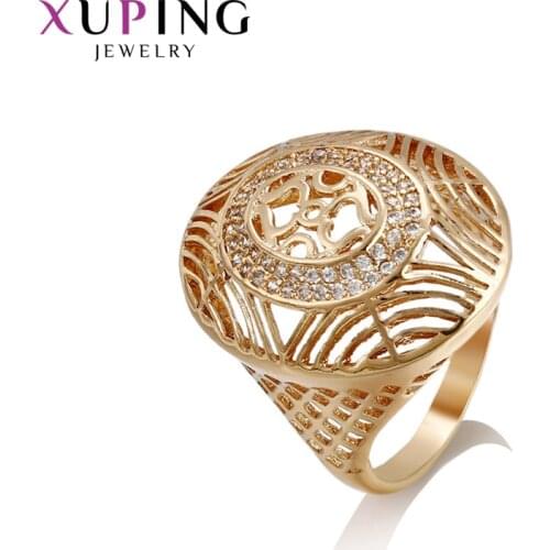 Xuping Fashion Jewelry Vintage Design Elegant Charm Style Ring for Girl Women Gold Color Plated Rings Christmas Gift 14416