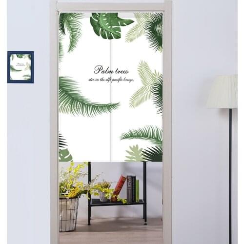 Green Vegetation Cartoon Door Curtain BedRoom Kitchen Bathroom Partition Japanese Style Door Curtain