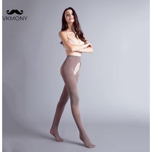 Women pantyhose 120D open crotch convenient nylon long Stockings woman brand high quality tights VKMONY