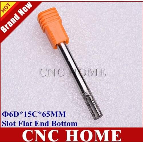 1pc 5A-Class 6mm flat end bottom slot sintering diamond mill bits, cnc bottom milling engraving tools for granite, sandstone
