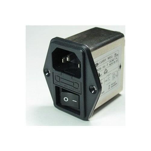 1pcs power socket insured CANNY WELL EMI power filter CW2B-6A-T AC110V-250V 10A