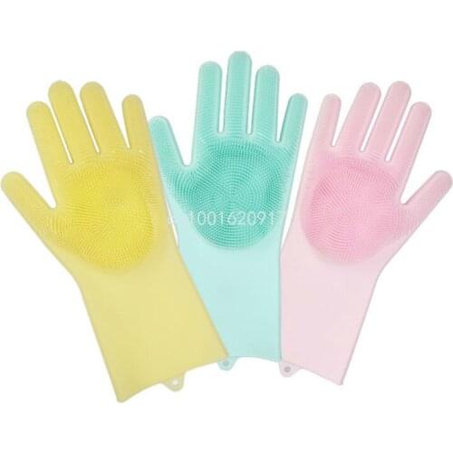 1pcs magic silicone gloves multifunctional household dishwashing gloves housework high temperature resistant household gloves