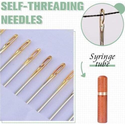 12/24 Pcs Blind Needle Elderly Needle-side Hole Hand Household Sewing Stainless Steel Sewing Needless Threading Apparel Sewing