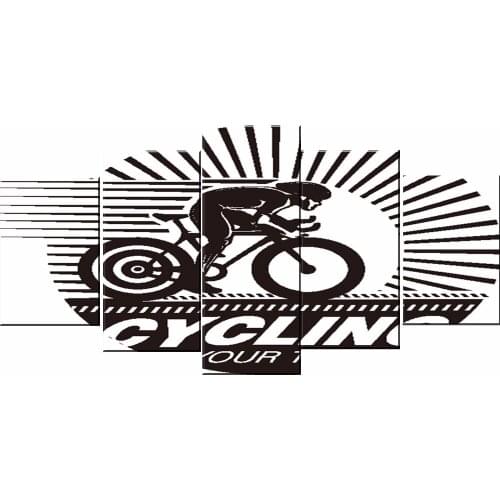 5 Pc The Abstract black white Cycling Sport Canvas Prints Wall Art cuadros painting pictures for living room decorative pictures