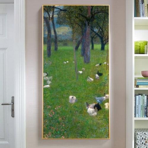 Diamond embroidery Full mosaic 5d diy diamond painting Gustav Klimt After the Rain aka Garden with Chickens in St. Agatha,EE1767