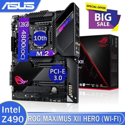 Asus ROG Maximus XII Hero (Wi-Fi) Motherboard LGA 1200 DDR4 128GB Gaming Bluetooth 5.1 Overlocking Desktop Intel Z490 Placa-Mãe