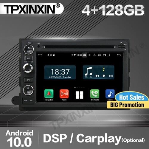 128G Carplay Car Radio 2 Din Stereo Receiver Android 10 For Ford Fusion Explorer F150 2006-2008 2009 GPS Player Audio Head Unit