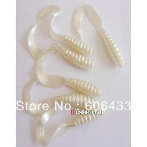 White Soft Capuchin maggots Lure Grub worm Silicone Fishing Bait 6.5cm 2.5g