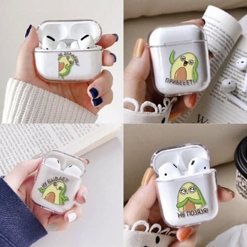 Avocado Memes Russian Quote Earphone Case For Apple iPhone Charging Box For AirPods Pro Hard Transparent Protective Cover
