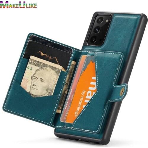 Magnetic Card Slot Case For Samsung Galaxy S20 Plus Ultra Note 10 Plus 20 Ultra Note10 Note20 S20Plus Case Luxury Leather Cover