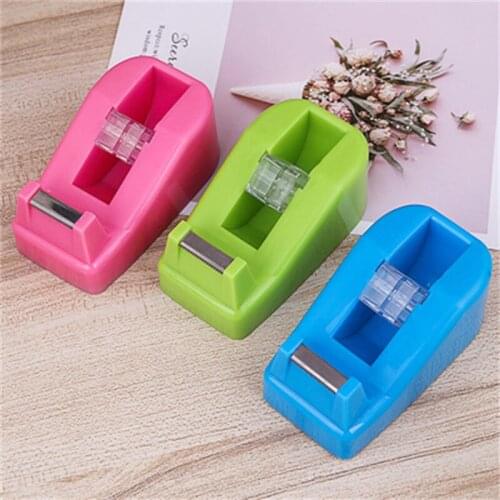 1PC Cute Office Tape Dispenser Plastic Stationery Sealing Tape Cutter Washi Tape Storage Organizer Cutter Office Tape Dispen