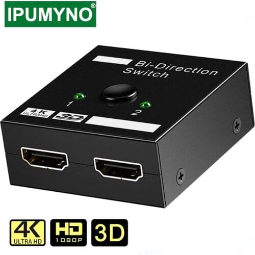 Bi-Direction Hdmi-Compatible 4k 2.0 Splitter Switcher 1 In 2 Out Converter Adapter Displayport To Monitor Projectors Tv Laptop
