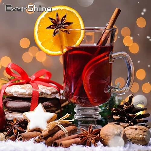 EverShine Diamond Painting Landscape Diamond Embroidery Full Drill Square Cup Picture Mosaic 5D Christmas Rhinestones Wall Art