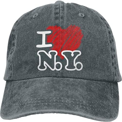 I Love New York Unisex Cotton Hat Adjustable Baseball Cap Denim Dad Hat Fashion Hip Hop Hat