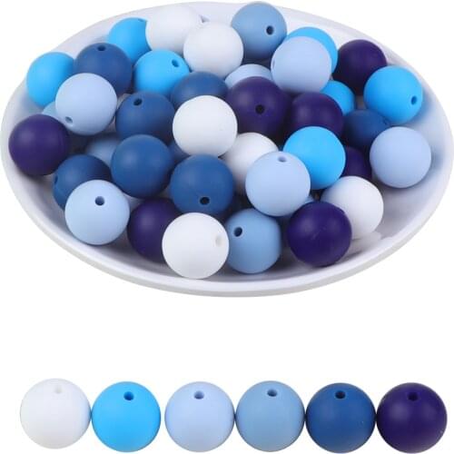 Joepada 100pcs Silicone Beads Round 12mm Food Grade Baby Teethers Beads Pacifier Chain Accessories Teething Silicone BPA Free