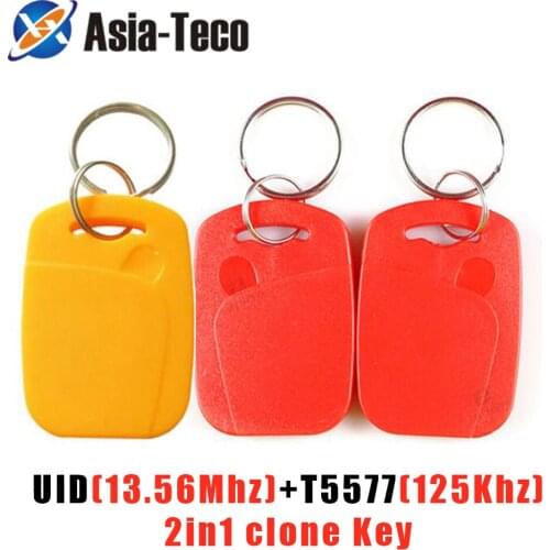10pcs IC+ID UID access control cards Keyfob Dual Chip Frequency RFID 125KHZ T5577 EM4305+13.56MHZ Rewritable Composite Key Tags