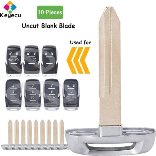 KEYECU 10PCS/Lot Replacement Smart Remote Insert Emergency Car Blank Key Blade - FOB for Dodge Ram 1500 2019 Small Insert Blade
