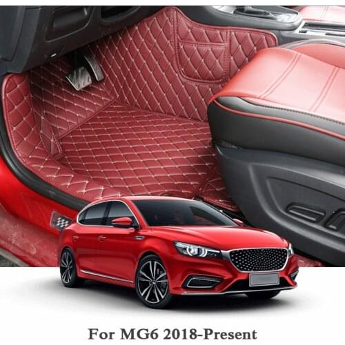 QCBXYYXH Leather Car Floor Mats For LHD MG6 2018 2019 Auto Foot Pads Automobile Carpet Cover Internal Accessories