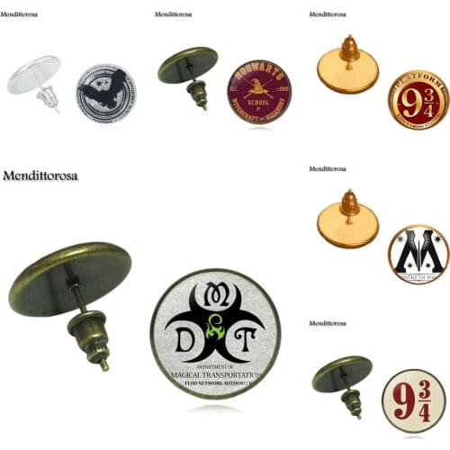 Mendittorosa Platform 9 34 Hogwart Express Fashion Jewelry Steampunk Women Gift Bronze/Silver/Golden Clip Ear Hook Stud Earrings