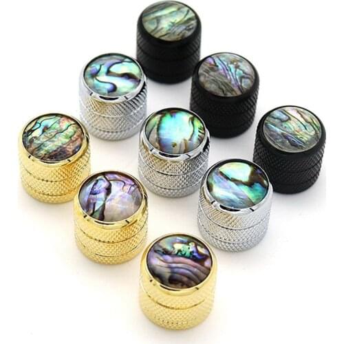 Metal Dome Knobs Knurled Barrel Abalone Top Guitar Control knobs for TL Electric Bass guitar