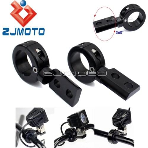 Motorcycle Aluminum 7/8" Handle Bar Fog Light Mount Brackets Black Spotlight Holder 22mm Tube Crash Bar Lights Support Clamps