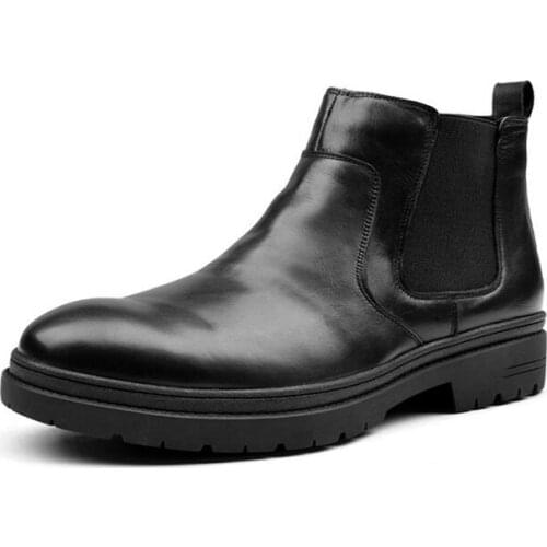 High-top New classics men boots genuine leather pointed toe Martin boots men slip on ankle boots winter formal chelsea boots