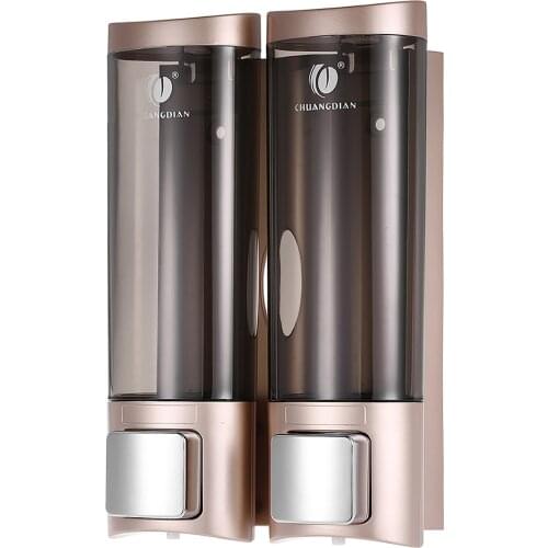 Manual Hand Soap Dispenser Wall Mount 200mlx2 Double Liquid Soap Dispensers Shampoo Shower Dispenser Soap For Kitchen Bathroom