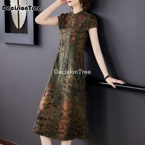 2021 novelty lace cheongsam dress vintage chinese qipao womens party dresses retro lady vestidos ladies vintage oriental dress