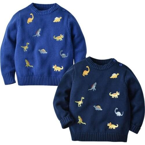 New 2021 Autumn Winter Kids Boys Long Sleeve Cartoon Dinosaur Sweater Children Clothing Baby Kids Boys Pullover Sweaters
