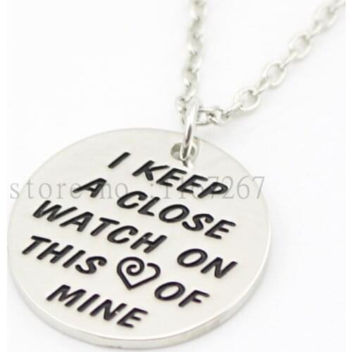 2016 new arrive Johnny Cash Necklace "I keep a close watch on this heart of mine" necklace Handstamped Jewelry