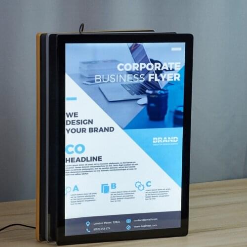 Custom illuminated rectangle lightbox ultra thin led sign advertising led