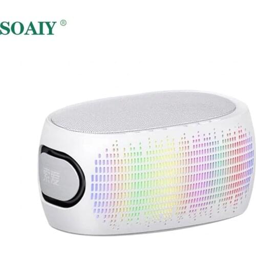 Soaiy wireless bluetooth speaker 20W video mini subwoofer portable car computer speaker Support FM radio alarm clock LED screen