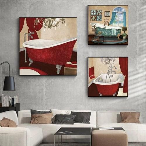 Modern Bathroom Picture Nordic Style Canvas Painting Abstract Posters and Prints Modern Wall Art Picture Home Decoration