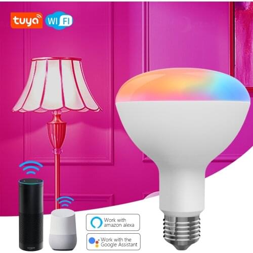 Tuya WiFi Smart Light Bulb 9W E27 LED RGB Lamp AC120V/220V Living Room Bulbs Timer Function Work with Alexa/Google Home