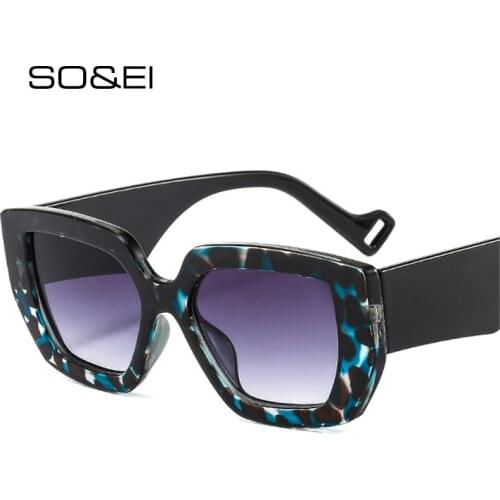 SO&EI Fashion Polygon Cat Eye Women Luxury Sunglasses Vintage Brand Designer Gradient Eyewear Shades UV400 Men Sun Glasses