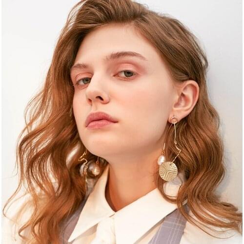 Womens Earrings Artificial Pearl Shell Geometric Irregular Vintage Metallic Studs Drop Earrings For Party Evening Jewelry