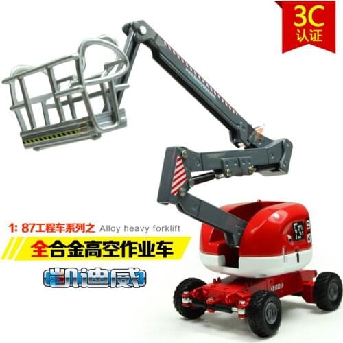 1:87 high simulation alloy toy engineering high altitude work vehicle model for children gifts