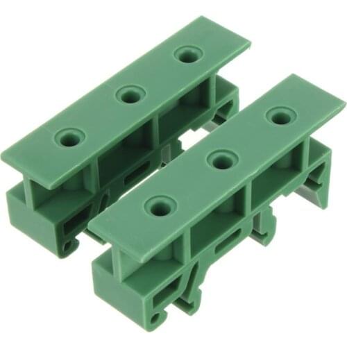 1 Pair DRG-01 PCB Mounting Brackets Screws Green For 35mm DIN Rails Adapter Replacements Parts