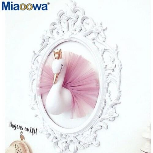 1pc 40cm Flamingo Swan Lovely Golden Crown Swan Flamingo Wall Art 3D Girl Pink Goose Swan Doll Stuffed Toy Soft Animal Dolls