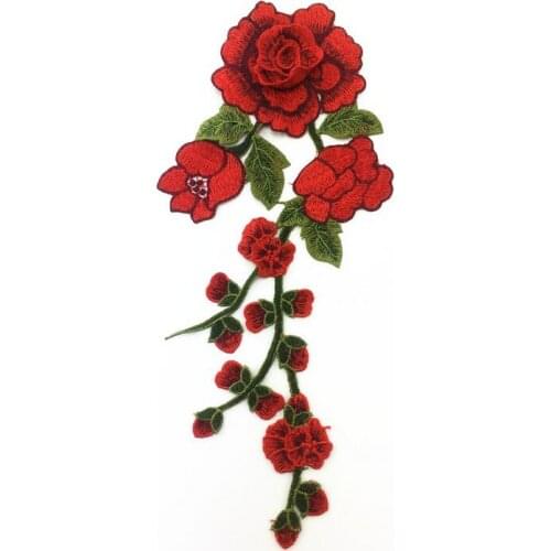 1 Piece 33*15cm Flower Embroidery Neckline Lace Appliques Trims Collar Sewing DIY Crafts