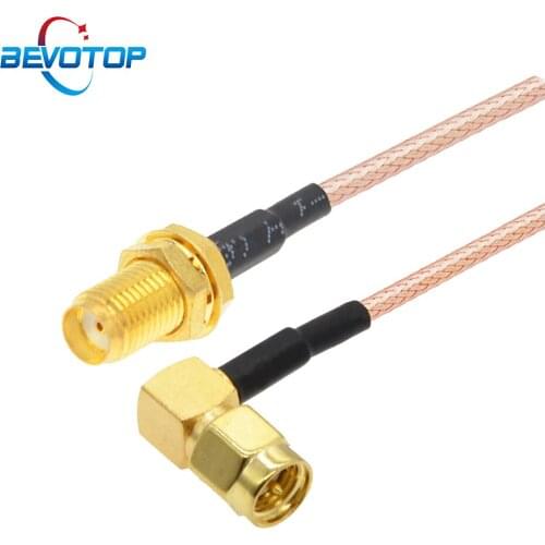1pcs SMA Cable SMA Male Right Angle to SMA Female RF Coax Pigtail RG316 Connector Adapter WIFI Antenna Extension Jumper Cable