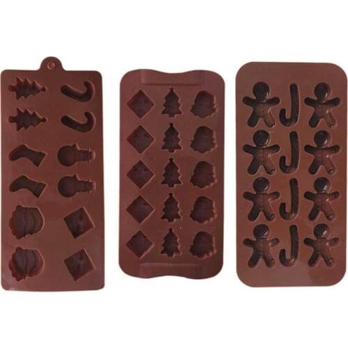 3 Pcs/set Silicone Cookie Tool Eco-friendly Cake Molds Chocolate Candy fondant Mould for Christmas Festival Kitchen Tools