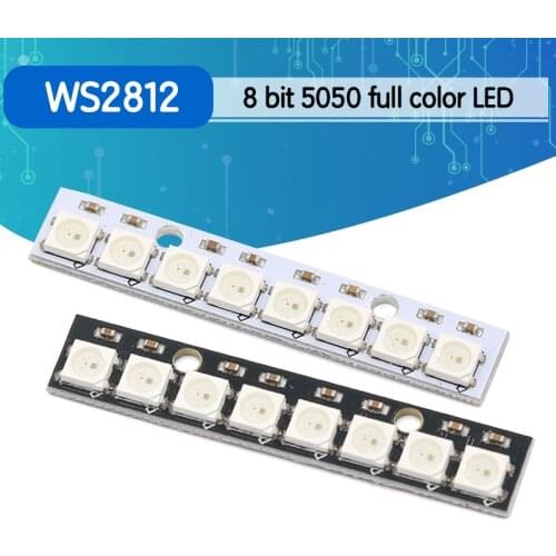 8 channel WS2812 WS2812B WS 2811 5050 RGB LED Lamp Panel Module 5V 8-Bit Rainbow LED Precise